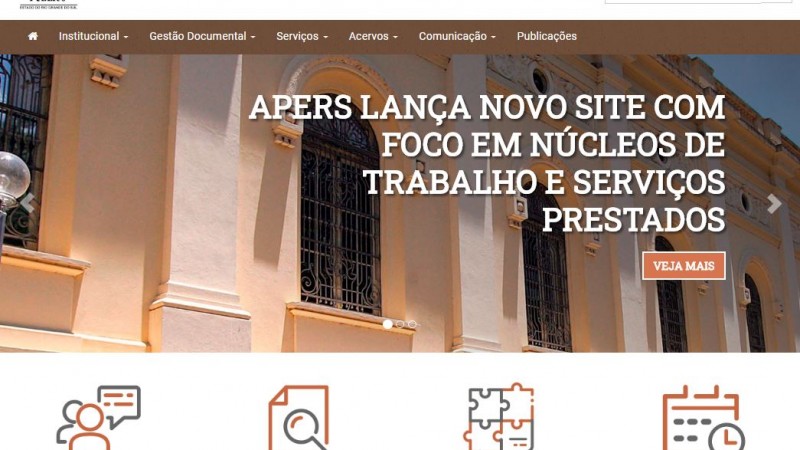 Capa do novo site APERS