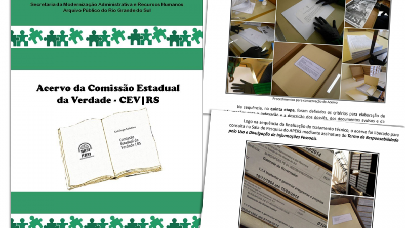 Capa e detalhes - Catálogo Acervo da Comissão Estadual da Verdade (CEV/RS)