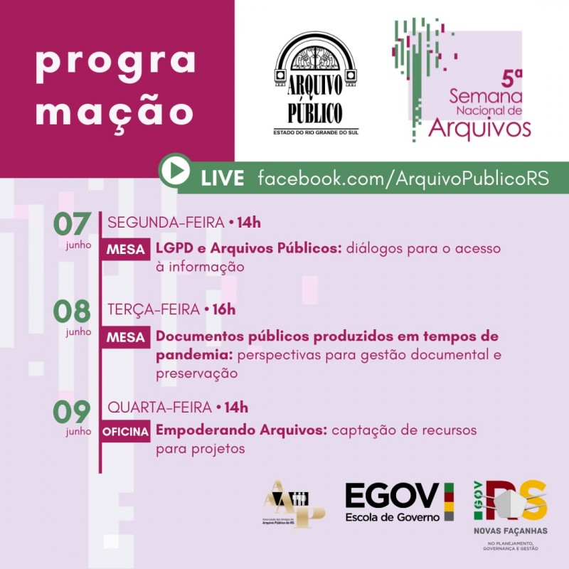 Programação - APERS na V Semana Nacional de Arquivos