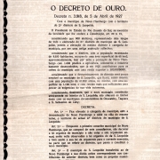 Decreto de Ouro   05 de Abril   6 de Maio de 1927