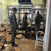 Apoio do Exército Brasileiro para retirada e movimentação dos documentos das áreas afetadas pelas cheias