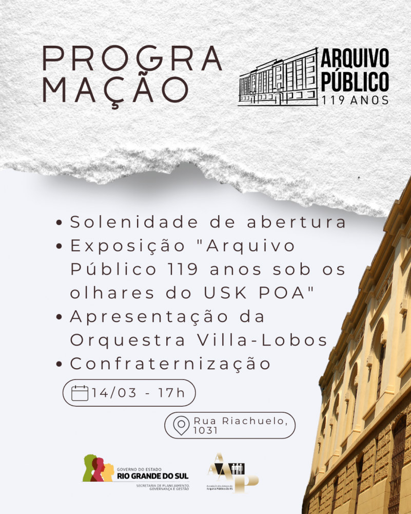 Card da Programação de Aniversário 119 anos
