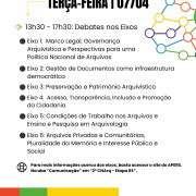 Programação 2ª CNArq - Etapa Estadual RS - Terça, 07/04, Tarde